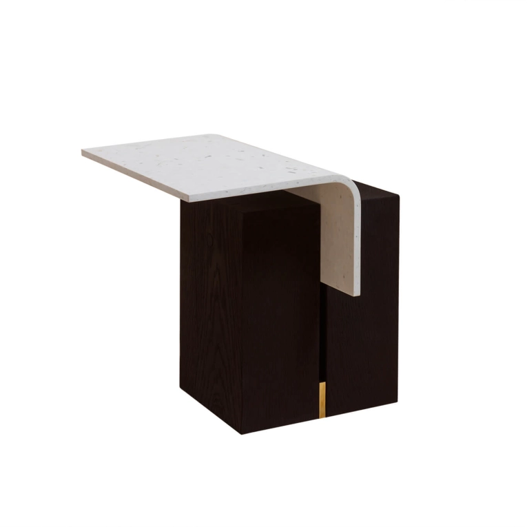 Side Table GHAN 92.8 S stained oak/ white plastic NOMA