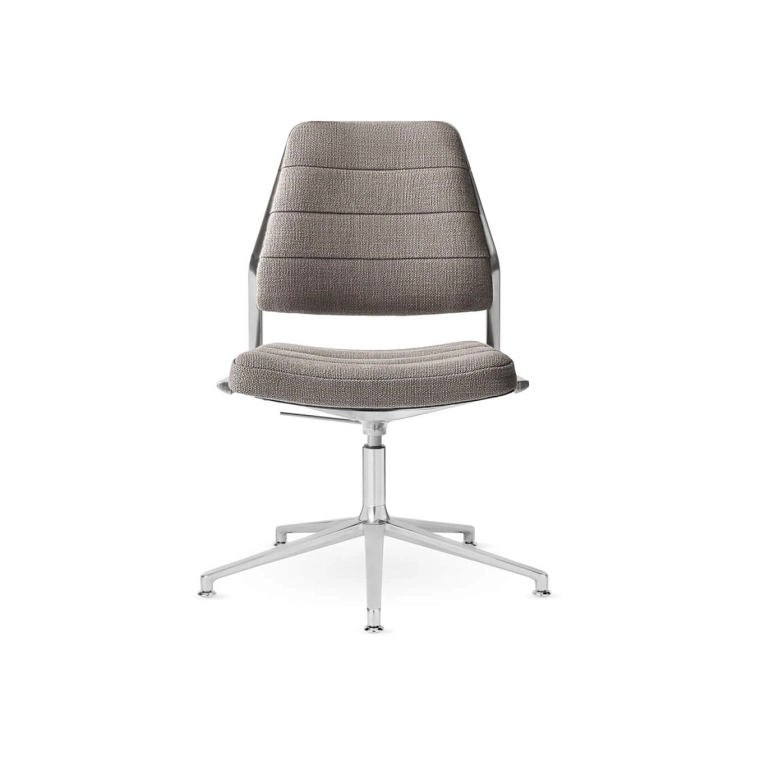 SWIVEL CHAIR 454+ à patins tissu Tenzo / Aluminium poli VIPP