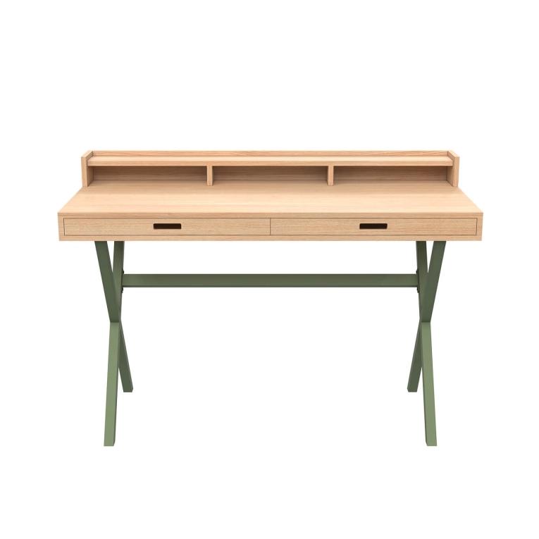 Desk HYPPOLITE Natural Oak/ Sage Green HARTO