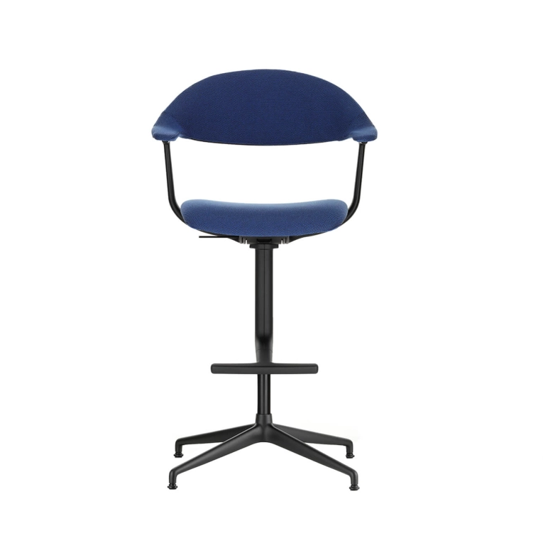 Tabouret haut MYNT HIGH 4 branches Laser Bleu/marron marais VITRA