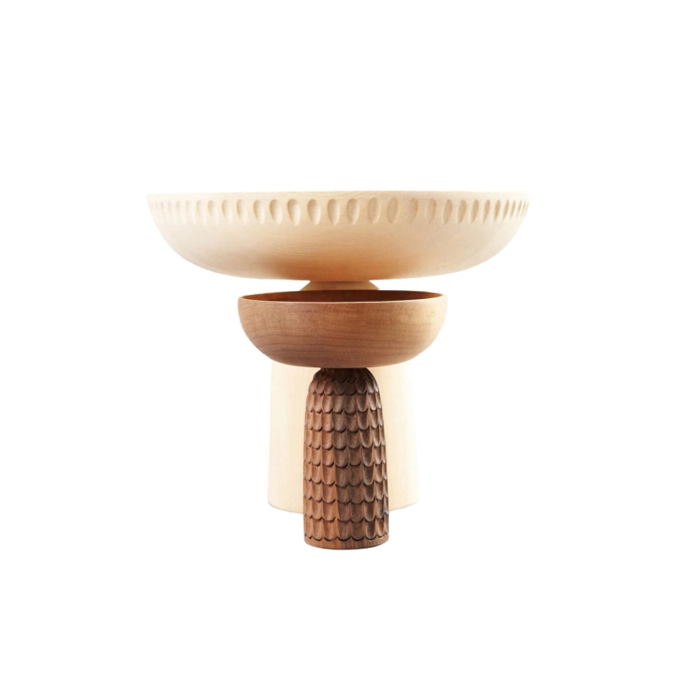 Centre de table & corbeille NERA bowl larges gouttes de pluie Érable blanc ZANAT