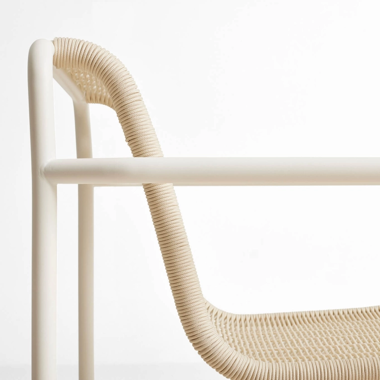 Fauteuil extérieur Fauteuil PALISSADE CORD Blanc Crème HAY