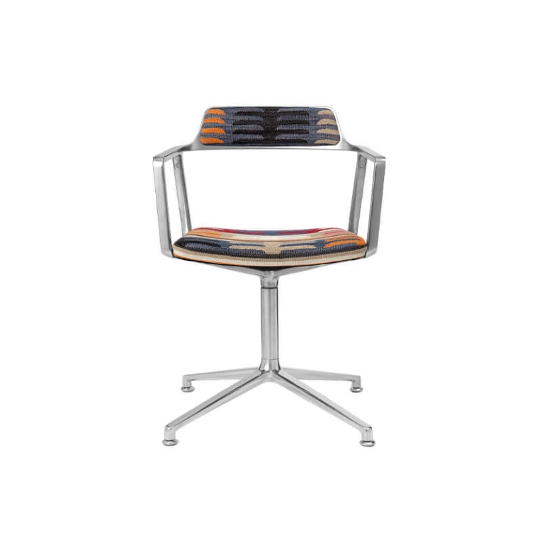 SWIVEL CHAIR 452 à patins Tissu Todos Santos Mexico Edition / Aluminium poli  VIPP