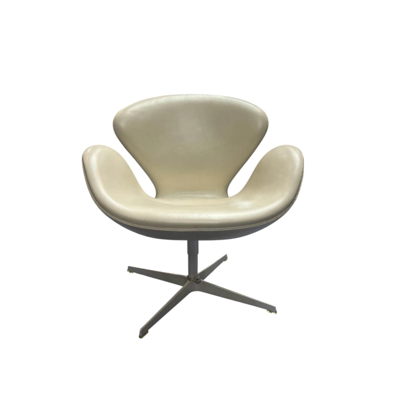 Easy chair CYGNE Cuir Blanc FRITZ HANSEN