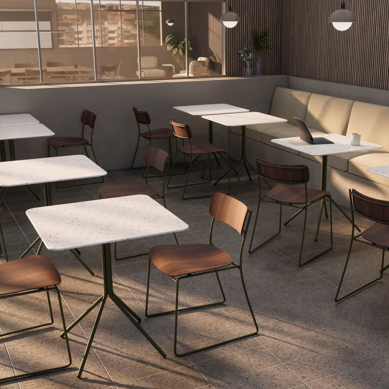 Dining Table KOMBU 84 Square White Shells NOMA