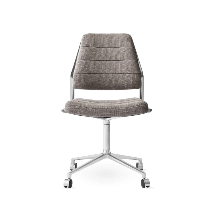 SWIVEL CHAIR 454 à roulettes tissu Tenzo / Aluminium poli VIPP