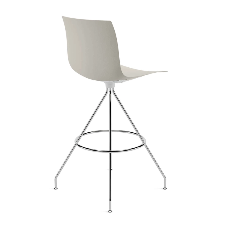 Tabouret haut CATIFA RE 46 pied central H 75 Ivoire ARPER
