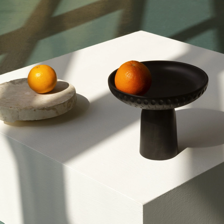 Centre de table & corbeille NERA bowl larges gouttes de pluie Érable noir ZANAT