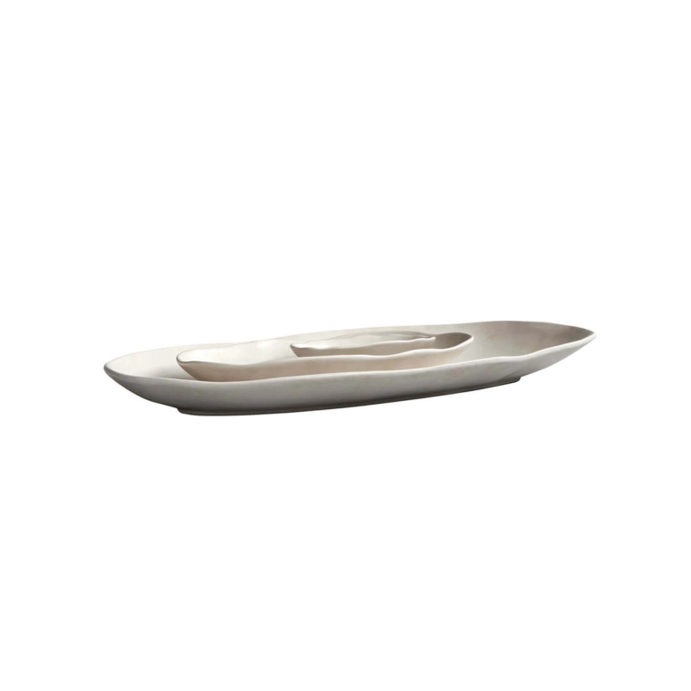 Plateau, plat Set de 3 NATIVE OVAL TRAY Bouleau 101 COPENHAGEN