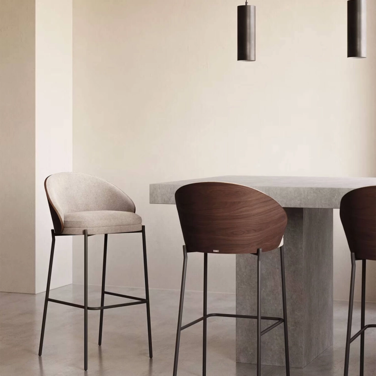 EAMY H 65 Chenille Marron Clair / Frêne finition Wengué KAVE HOME