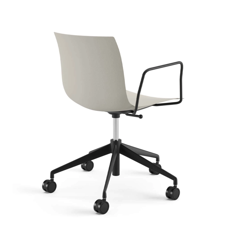 Fauteuil de bureau CATIFA RE 46 5 branches à roulettes Ivoire ARPER