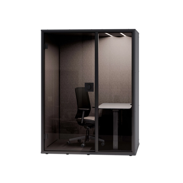 Cabine acoustique BA WORK  Fond plein Noir BERLIN ACOUSTICS
