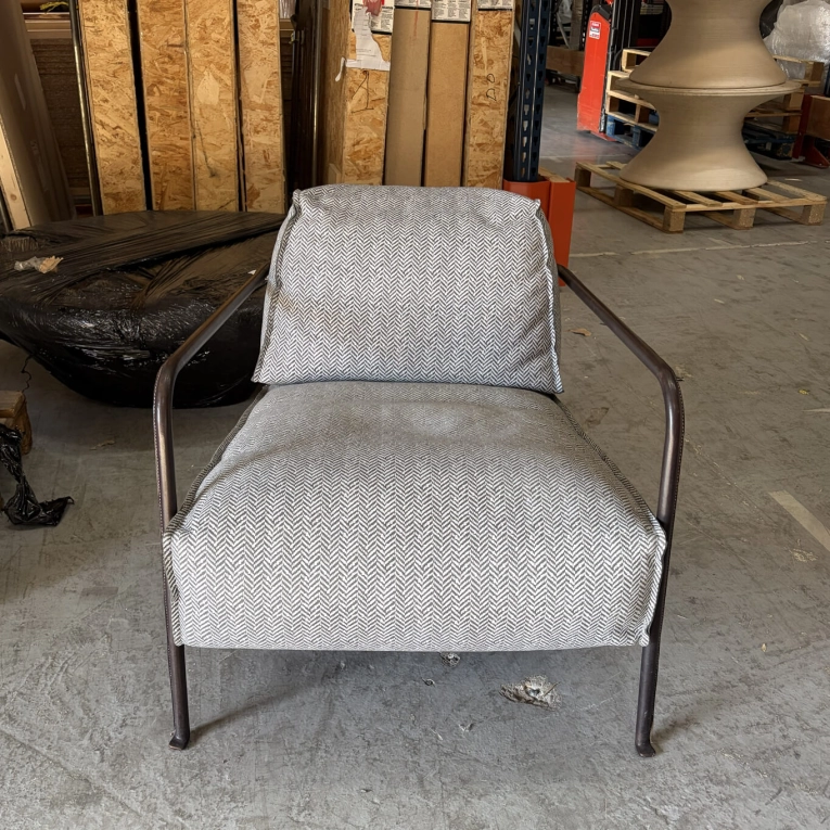 Fauteuil BRUXELLES Cuir Chevron BAXTER MADE IN ITALY