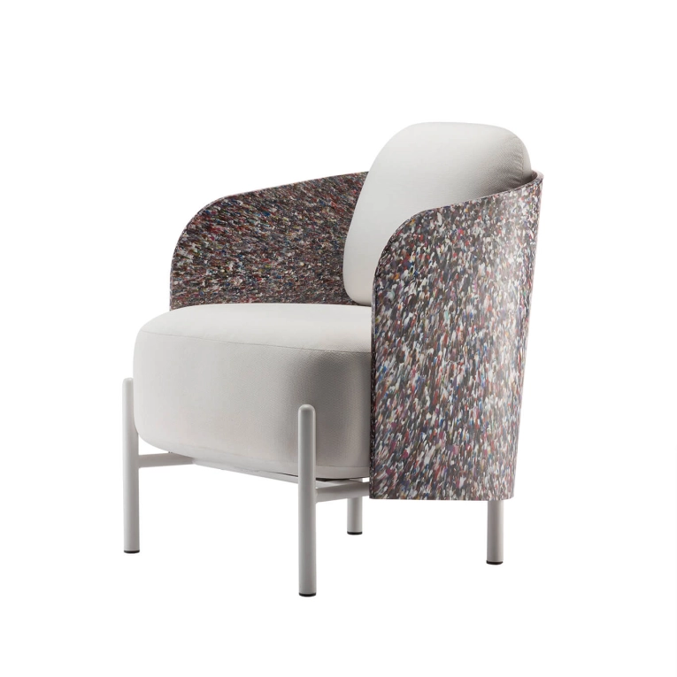 Easy chair ART 77.5 Multicolor shell/ white fabric NOMA