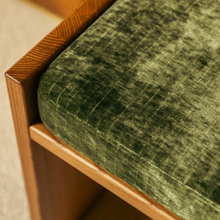 Tabouret CHIESA Velours Vert Olive THE SOCIALITE FAMILY