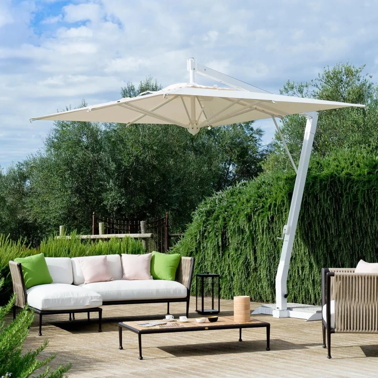 Accessoire extérieur Parasol SALENTO avec mât latéral Aluminium Blanc UNOPIÙ
