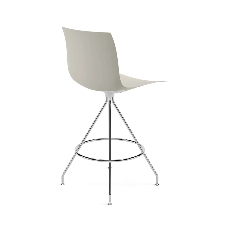 Tabouret haut CATIFA RE 46 pied central H 65 Ivoire ARPER