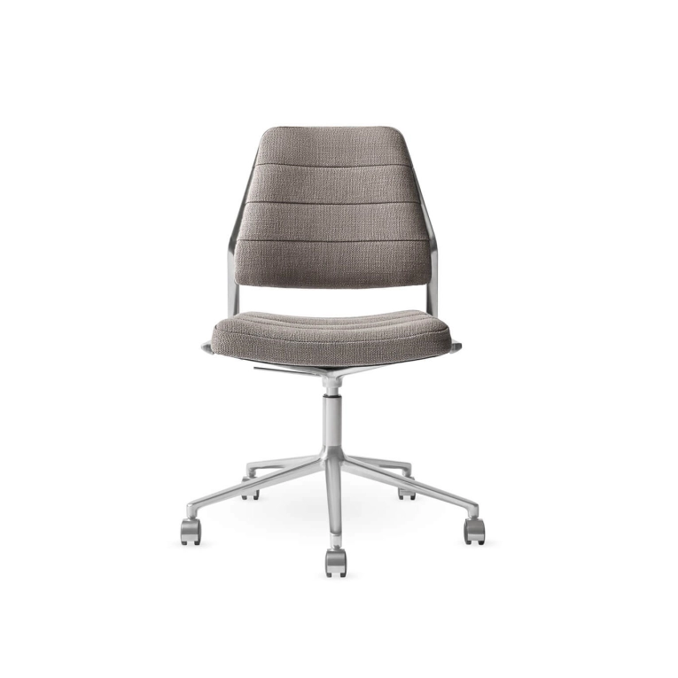 SWIVEL CHAIR 454+ à roulettes tissu Tenzo / Aluminium poli VIPP