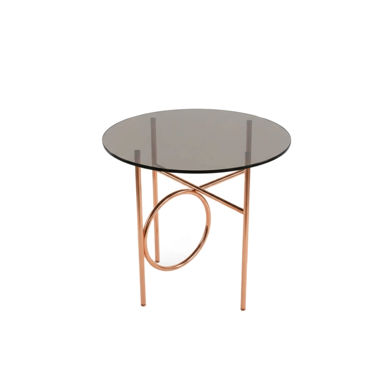 Table d'appoint guéridon RING Cuivre brillant MINOTTI