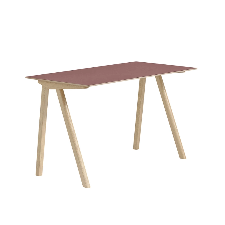 Bureau CPH 90 Lino Bordeaux/ chêne vernis à base d'eau HAY