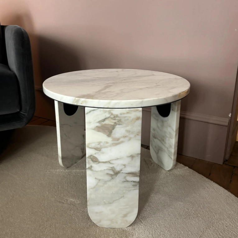 Table d'appoint guéridon CLEMO Marbre Calacatta Vagli oro GALLOTTI & RADICE