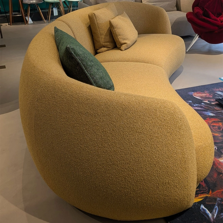 PACIFIC 3 places Orsetto Bouclé Jaune Safran MOROSO