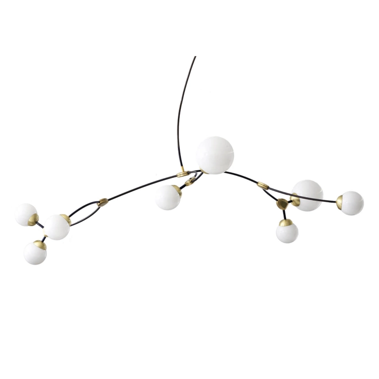 Suspension IVY 8 Blanc opalin/ laiton CTO LIGHTING