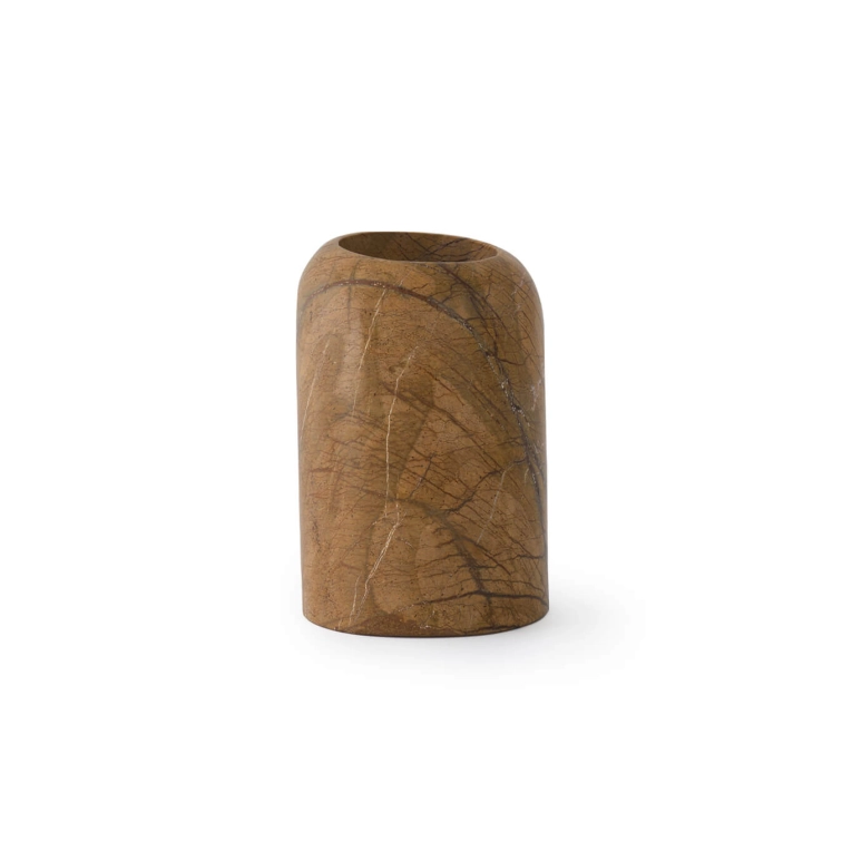 Vase Vase BOULDER WIDE Marbre Brun Forêt TOM DIXON