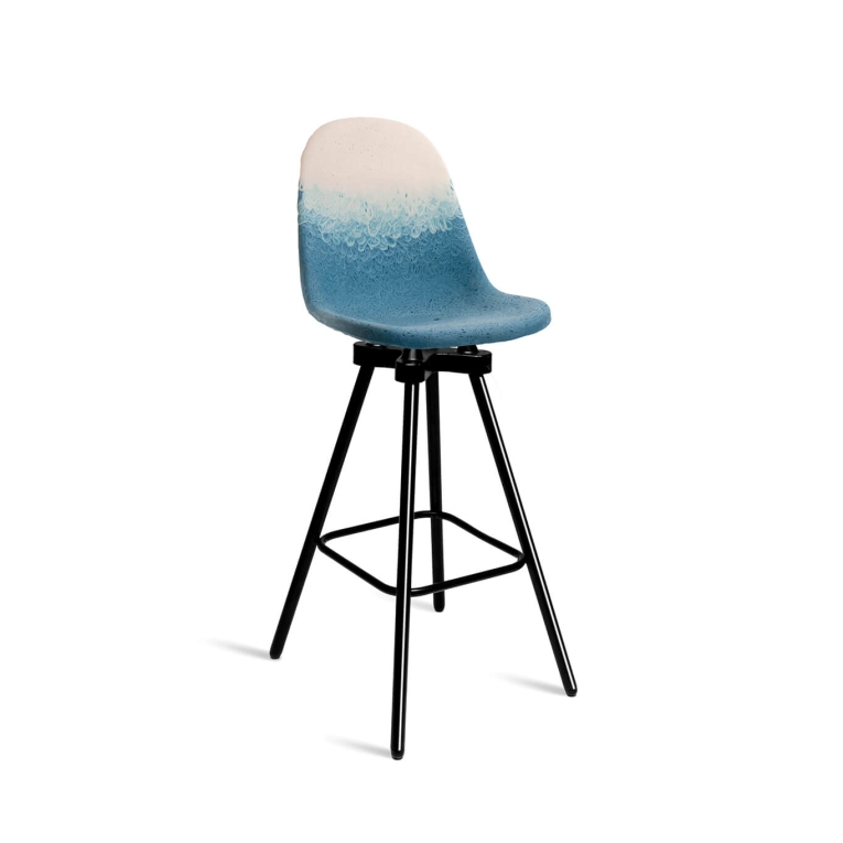 Tabouret haut GRAVENE 7.7 Blanc Bleu MAXIMUM