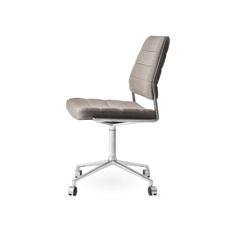 SWIVEL CHAIR 454 à roulettes tissu Tenzo / Aluminium poli VIPP