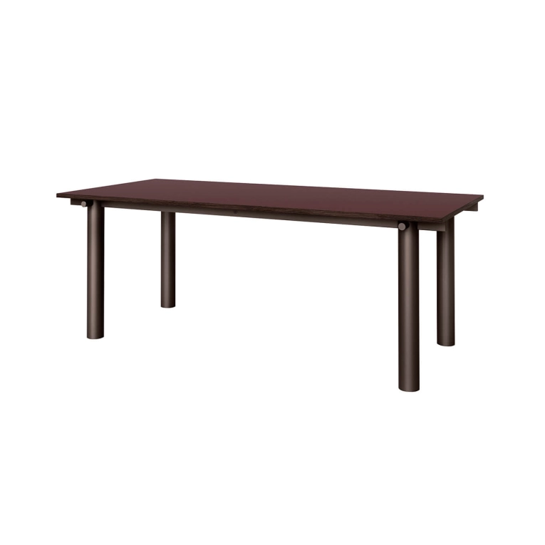 Dining Table ATURA 200x90 Burgundy, Black Legs FERM LIVING