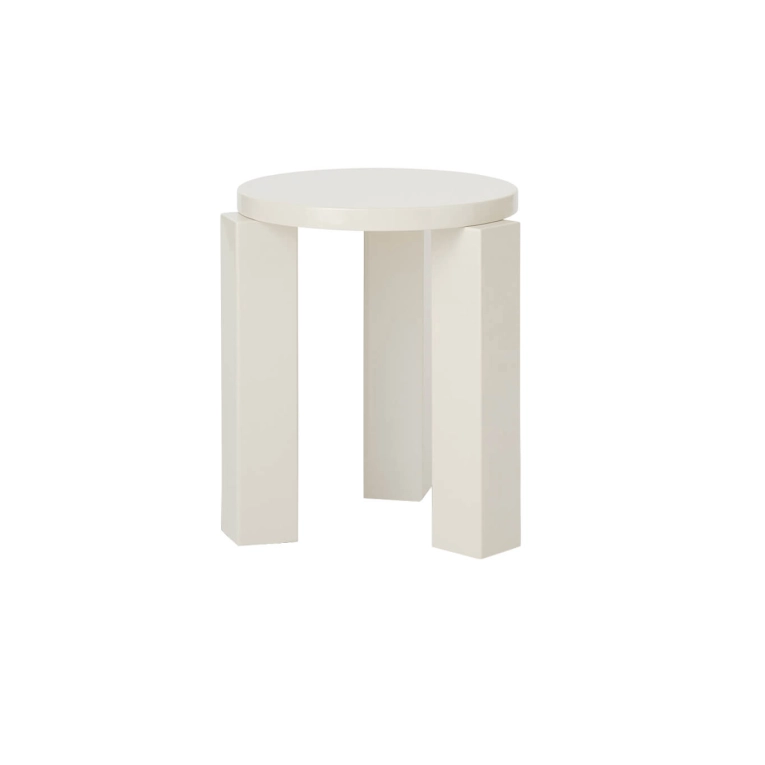Stool ATLAS Ø 36 lacquered Cream NEW WORKS
