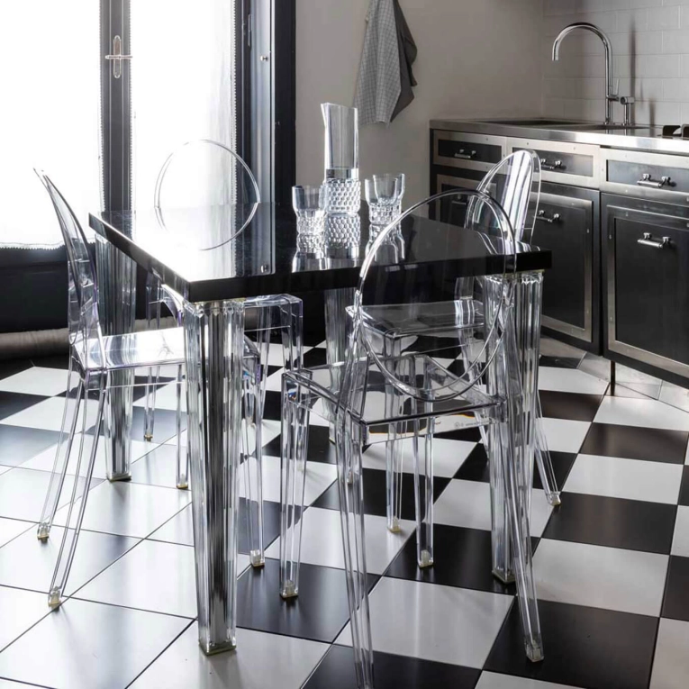 TOP TOP Square H 72 Noir / Transparent KARTELL