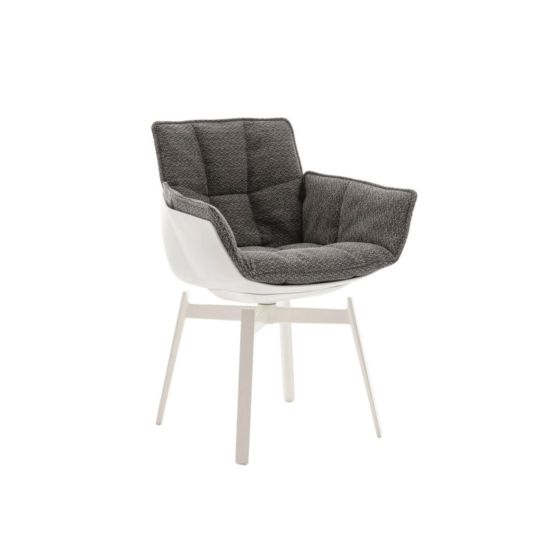 HUSK avec accoudoirs Rattier Antille marron/gris B&B ITALIA