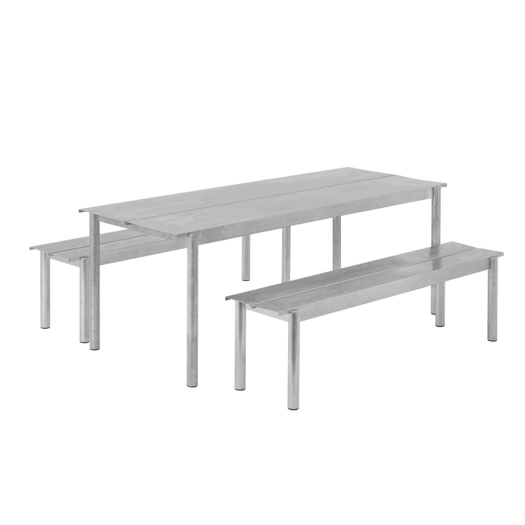 Table extérieure LINEAR STEEL Galvanisé MUUTO