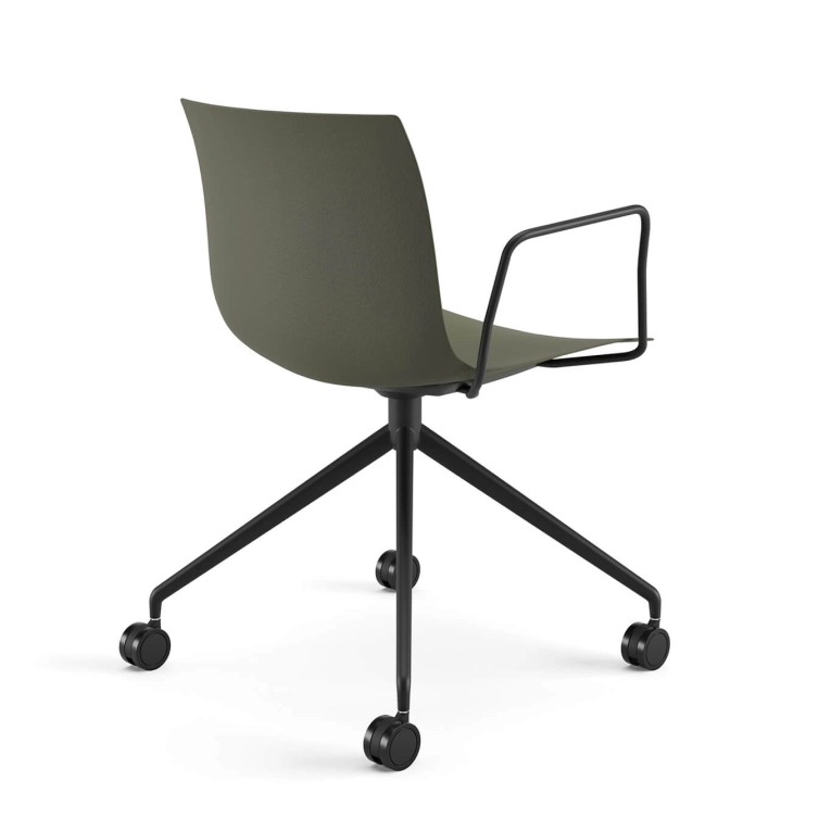 Fauteuil de bureau CATIFA RE 46 4 branches à roulettes Vert de lande ARPER