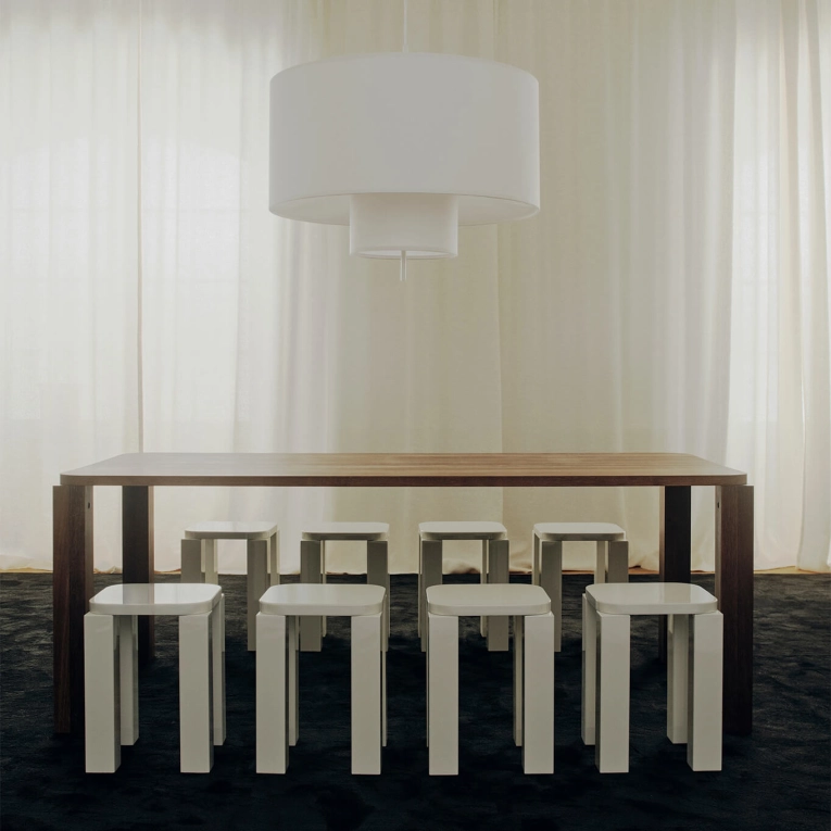Stool ATLAS lacquered Cream NEW WORKS