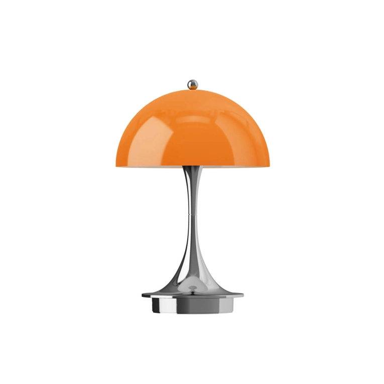 Lampe sans fil PANTHELLA 160 PORTABLE V3 Orange opale/ chrome LOUIS POULSEN