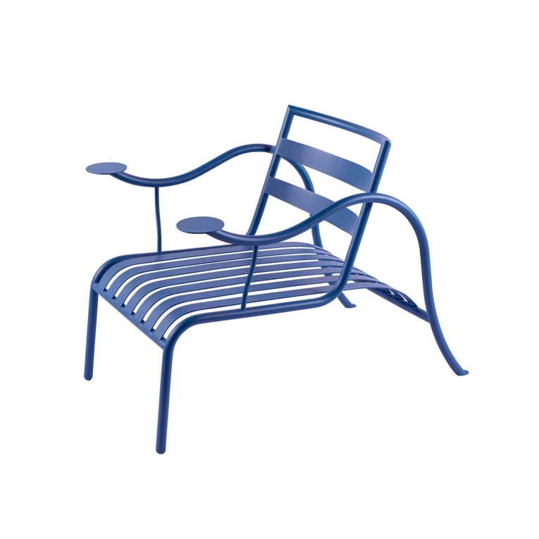 Easy chair THINKING MAN'S CHAIR Violet blue CAPPELLINI