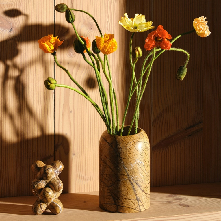 Vase Vase BOULDER WIDE Marbre Brun Forêt TOM DIXON