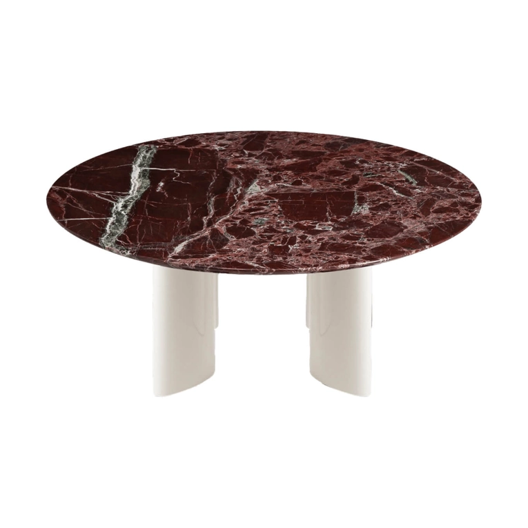 Table basse CARLOTTA Marbre Rouge / Blanc Crème THE SOCIALITE FAMILY