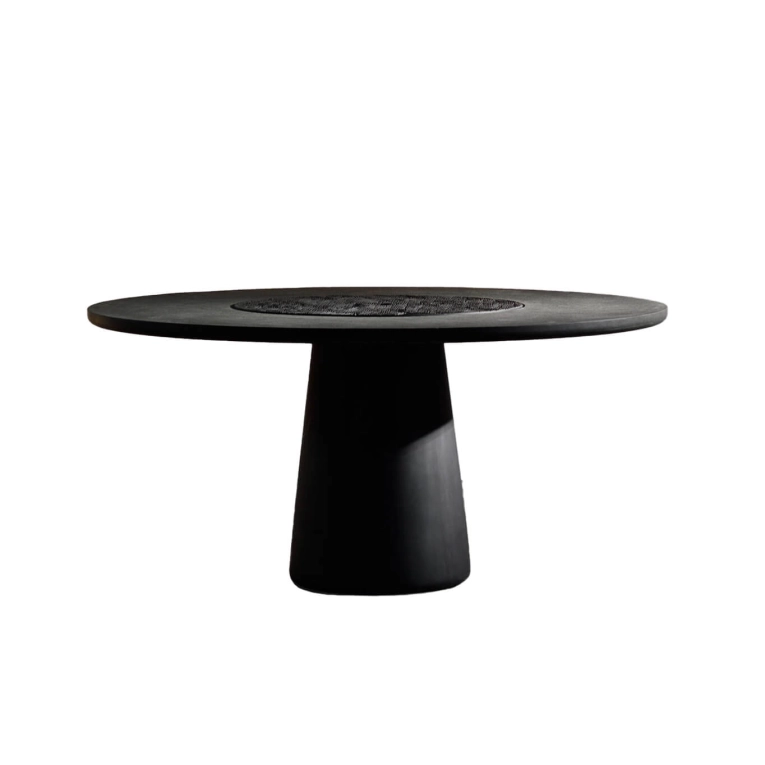 Table KOBA plateau granite Ø 140 Érable noir ZANAT