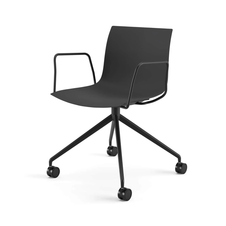 Fauteuil de bureau CATIFA RE 46 4 branches à  roulettes Noir ARPER