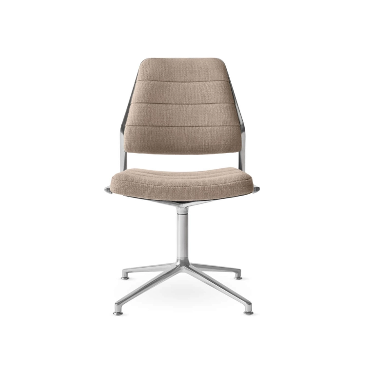 SWIVEL CHAIR 454 à patins tissu Tide / Aluminium poli VIPP