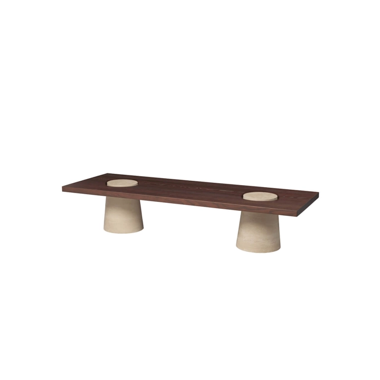 Coffee Table GROVA W 55 Travertine FERM LIVING