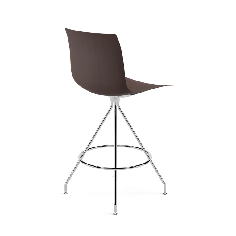 Tabouret haut CATIFA RE 46 pied central H 65 Espresso ARPER
