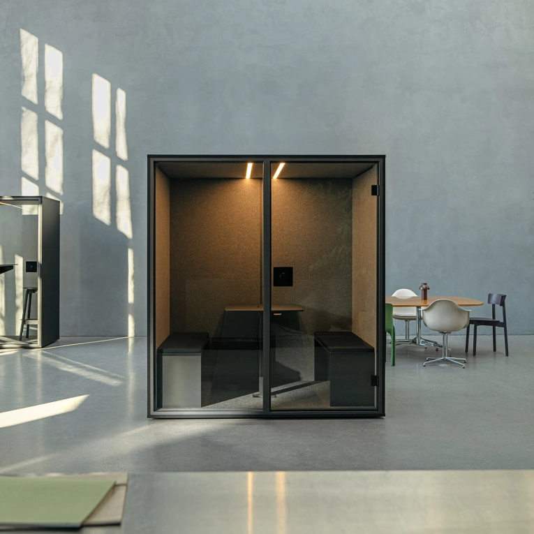 Cabine acoustique BA MEET Fond plein Noir BERLIN ACOUSTICS