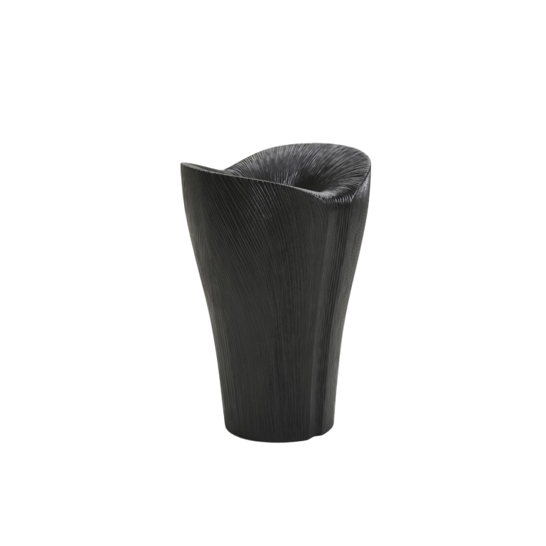 Table Centrepiece KALA tall full base carved Maple black ZANAT