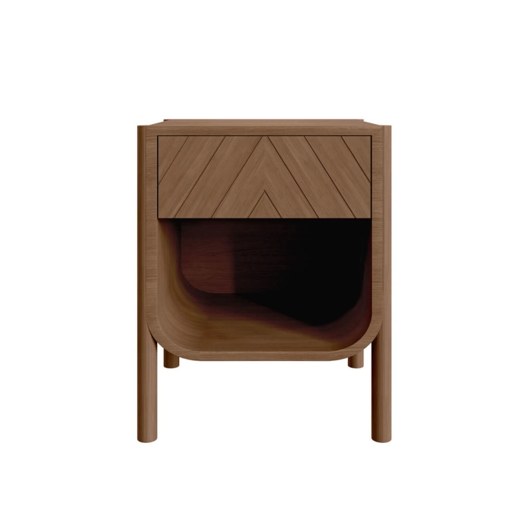 Bedside Table MARIUS Bedside Stained Oak HARTO