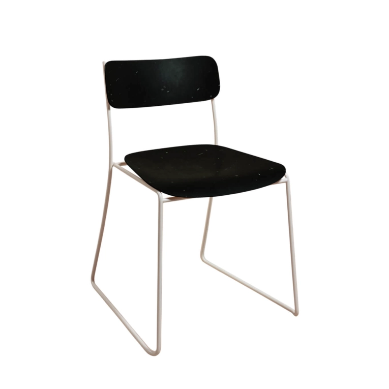 Dining Chair SEN 95.6 White Black Plastic NOMA